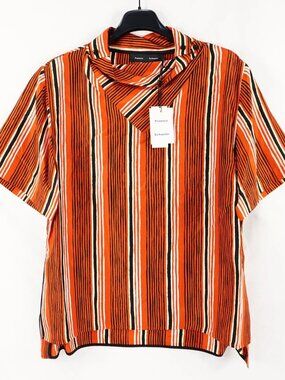Proenza Schouler Amira Top Printed Silk Habotai Office Work Meeting Fashionable